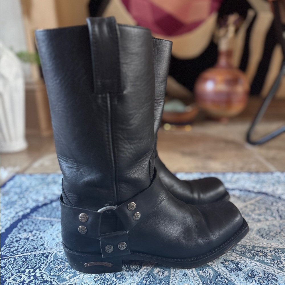 Sendra Black Leather Biker Boots